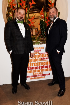 9. Al Fuchs and Eric Schellack paused for a photo at their Flower Show installation.