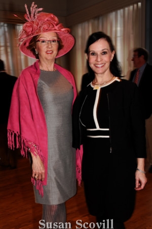 7. Cynthia Sansone chatted with Millininer Tiffany Arey. Tiffany spoke to the guests about hat-making during the event.
