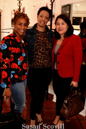 4. Regina Mitchell and Shirley Min of WHYY were pictured with Sabrina Pray (center) who manages the Nicole Miller Bellevue location.
