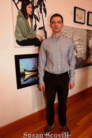 3. Julian Cushing posed with his entry (top) "Jardin Botonique".