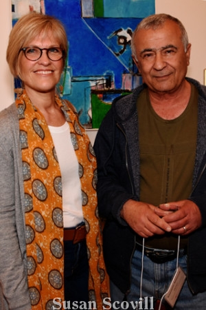 5. Artist Sue Ciccone discussed Kassem Amoudi's entry "On the Way Home" (above) with the artist.
