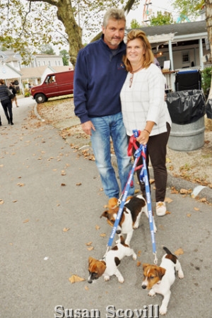 5. Lance and Vicki McCue and their Jack Russell dogs, Hank, Jeffrey and Greg, had fun at Yappy Hour.