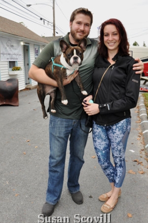 8. Jeff and Mikaila Beisel came with their French Bulldog Enzo!