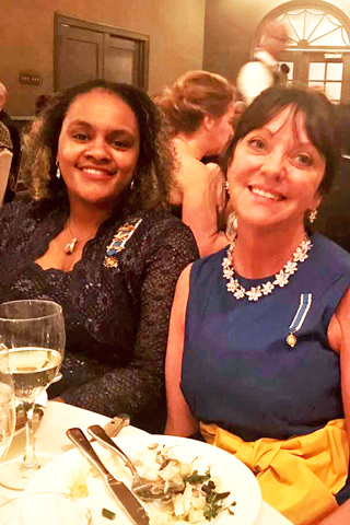 Taryn Kennedy, Southeastern District Director, PSSDAR, and Anne Peckham, Regent of the Jeptha Abbott Chapter of the DAR.
