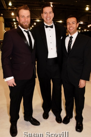 4. Mike Jones, James Finlay and Steve Albertella attended the Black Tie Tailgate event.