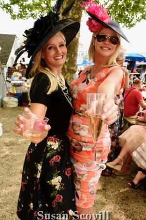 18. Melissa Tabasco and Donna Coghlan toasted the Ladies Day Hat competition.