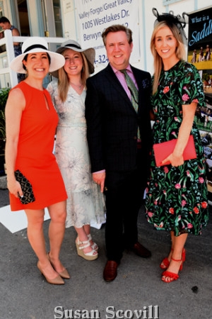 5. Rebecca Goodman,Tiffany Mulick, Brian Cawley and Isabelle Howard of Bloomingdale’s attended the Hat Day competition.