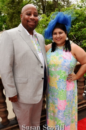 6. Walter and Jennifer Robinson arrived at the event wearing their best Kentucky Races attire!