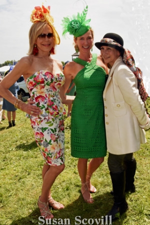 10. Sandra Yodesky and Amy Holzapfel chatted with hat judge Conni McDonnell.