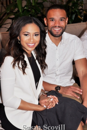 4. Channel 29's Alex Holley and Chris Lowenstein attended the.mini champagne vending machine launch.