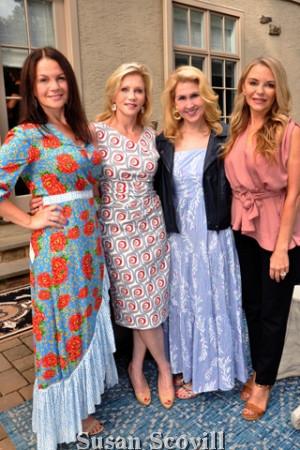 9. Program Book Co-Chair Magdalena Means, Advisory Members Sarah Marshall, and Jennifer Shacklett and Program Book Member Kim Peltier gathered on the terrace before the introductions began.