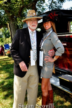 3. Radnor Hunt Concours d’Elegance officer Phil Tegmeier chatted with Public Reflations Guru Leslie Gross-Padilla during Sunday's Main Event.