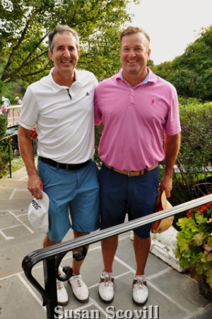 7. John Pelenson and Andrew Larkin on their way to the buffet dinner.