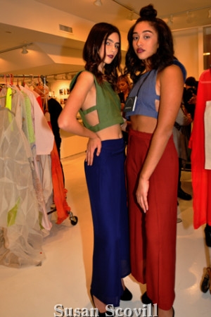 2. Stephanie Scheuermann and Bianca Robinson modeled clothing throughout the evening.