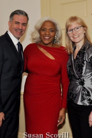 2. Commonwealth Youthchoir founder Steve Fisher and Music Director Elizabeth Parker welcomed mezzo Soprano Marietta Simpson (center) as she arrived at the Grace Kelly home.
