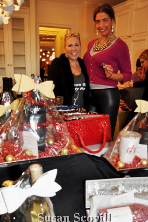9. Louise Loehwing and Amber Toole Abdovrahamsne surveyed all the gifts on the kitchen island.