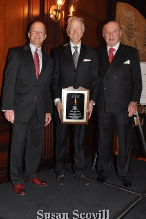 12. John Finley, honoree Carl Dranoff and former Union League President Tom Pappas were pictured following the Leader . of the Year award presentation
