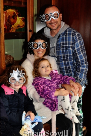 7. Alison Skiles and family wore their New Year’s Eve masks to the brunch.