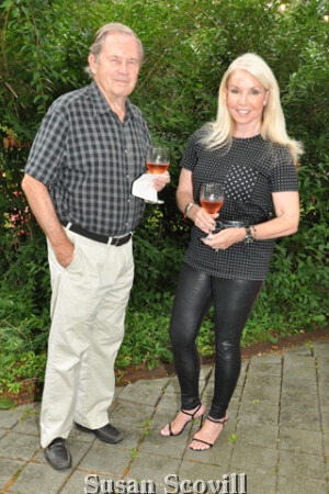 2. Dennis Adams and Sara Cerato enjoyed cocktails on the terrace