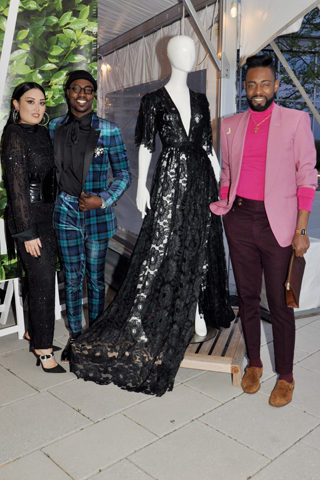11. Ayumi Perry, Kree Williams were pictured with Philly Fashion Week’s Prajje Oscar Jean-Baptiste, who designed all the dresses displayed on the mannequins in the reception area.