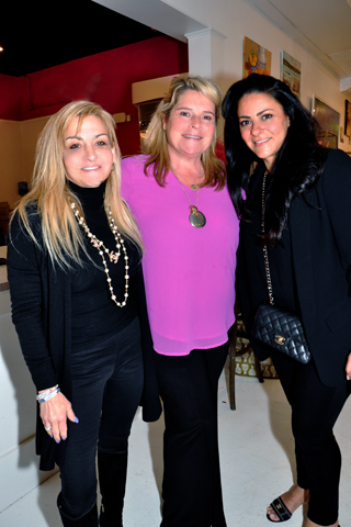 9. Queens Table partner, Donna Martella of BellaDONNA Gifts, Meredith Coyle, Queens Table Principle, chatted with Dimitra Bottos whose family owns Berwyn Pizza