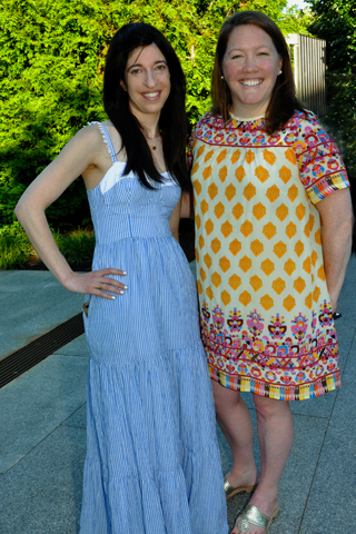 8. Barnes Foundation Corporate Programs Meredith Pollock paused for a photo with Barnes Program Manager Addie Peyronnin (right) who welcomed attendees to the event.