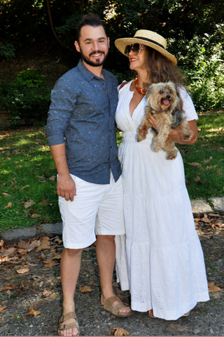 5. Bruno and Lillian Fernandes and their well-behaved poodle!