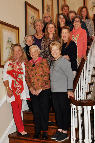 3. Anne Hamilton and all the committee members gathered for a photo on Anne Hamilton's staircase!