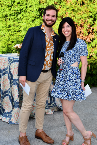 8, Joe Ehrman-Dupre, Barnes Director of Individual Giving, and Meredith Pollock, Barnes Corporate Programs Manager, welcomed guests to the Summer Soirée .