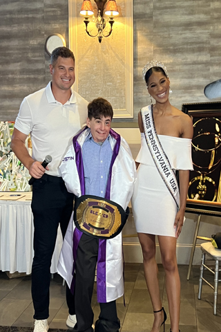 1. Eagles’ Brent Celek, Austin Beltrante, and Miss Pennsylvania USA 2022 - Billie Larae Owens