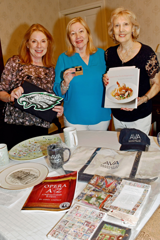 2. Maureen Winigrad, Jill Acker and Joan Hindin were pictured with a great selection of auction items!