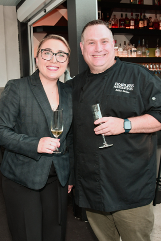 2. Fearless Restaurants Director of Beverage Michele Gargiulo paused for a photo with White Dog Cafe Glen Mills Chef Mike Selser 