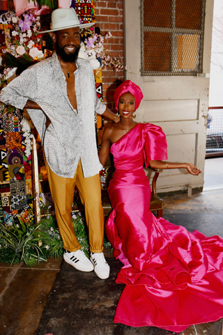 3. Prajjé paused for a photo with Sylvia Ndeto wearing this stunning red gown