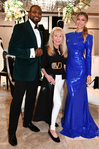 Zoltan Hall and Skylar Volz modeled these se gorgeous black-tie costumes paused for a photo with Deborah!