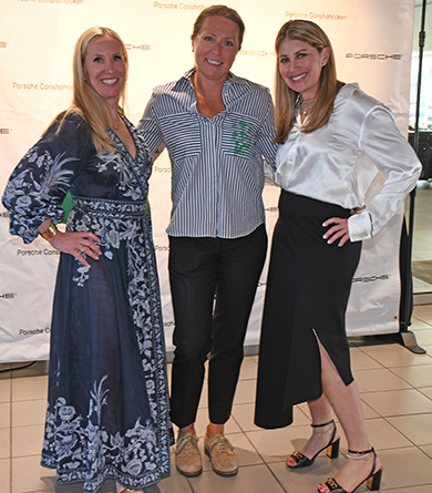 Publicists Jaimi Blackburn (left) and Mindie Barnett (right) paused for a photo with Porsche Conshohocken Manager at the event i