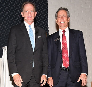 Former United States Senator was the featured speaker. Mr .Toomey was pictured with Meridian Bank CEO Chris Annas