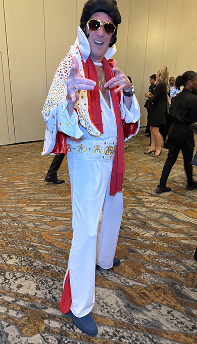 Elivis impersonator worked the crowd