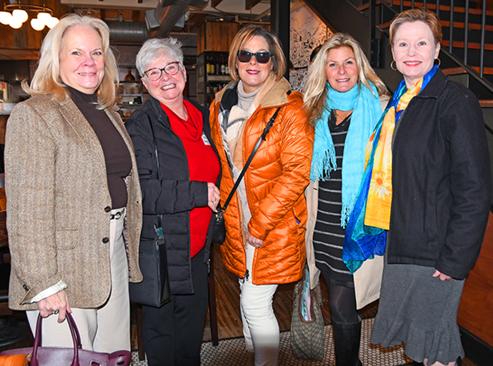 Suzaanne Aumack, Helen Aronson, Sharon Laudenbach and Claire Russell were pictured with Suzy as they arrived for the luncheon